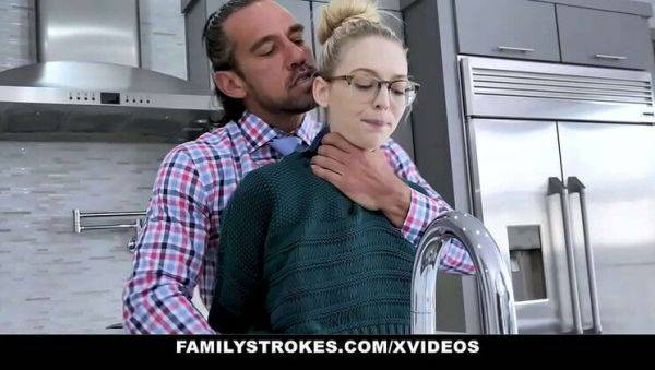 Blonde Teen Lily Larimar Fucked Hard By Stepdad For Talking Dirty - Facial & Glasses Cumshot - veryfreeporn.com on freevids.org