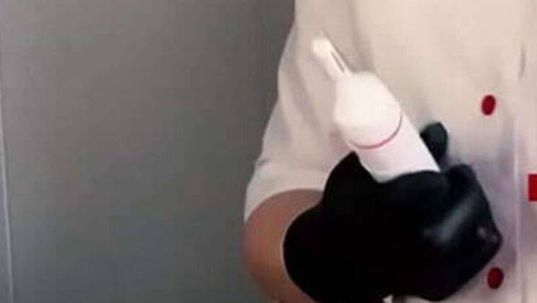 Blonde MILF Nurse SugarNadya Makes Client Cum Hard with Gloved Handjob - English Subs - porntry.com - Britain on freevids.org