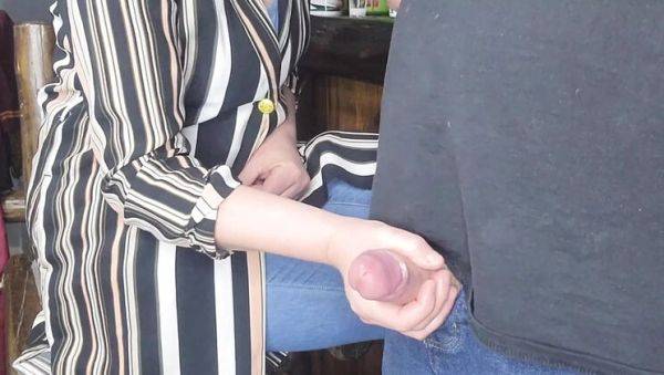 Blonde Stepmom Gives Hot Handjob - Close-Up Action - porntry.com on freevids.org