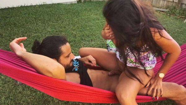 Sexy Latina Wife Jolla Pr Gets Her Wet Pussy Licked Outdoors on a Hammock - veryfreeporn.com on freevids.org