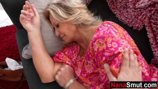 Busty Blonde Step Grandma Sucks Young Step Grandson's Cock - veryfreeporn.com on freevids.org