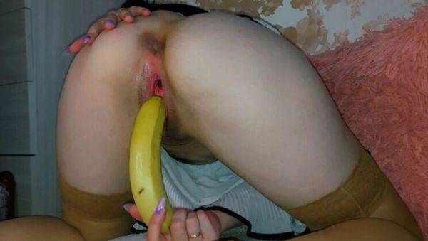 MaksDana33 Eats All The Sperm - Banana Fucking & Hardcore Fisting In Rough BDSM Homemade Video - porntry.com on freevids.org