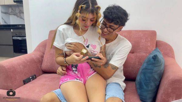 Amateur Stepsister Gabriela Wish Learns Phone Games & Gets Facial Cumshot From Stepbro - porntry.com - Colombia on freevids.org