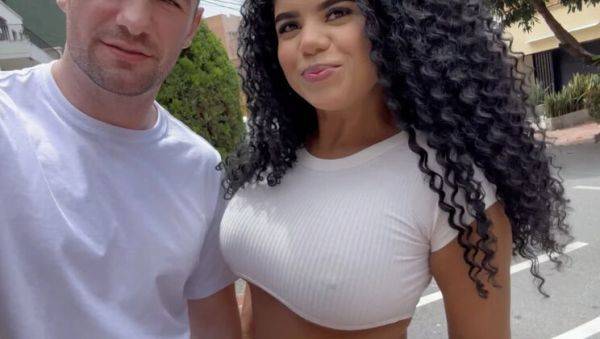 Big Tits Latina Squirts Hard on Huge White Cock in Sexy Lingerie - porntry.com - Usa - Venezuela on freevids.org