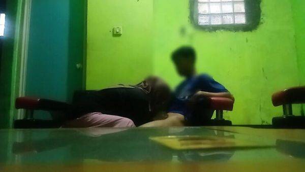 Indonesian Hijab Teen Gets Fucked Hard by Cousin in Living Room - Hot Homemade Creampie - porntry.com - Indonesia on freevids.org