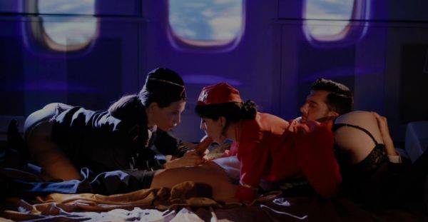 Stewardess Subil Arch and Anna De Ville in hot threesome - alphaporno.com on freevids.org