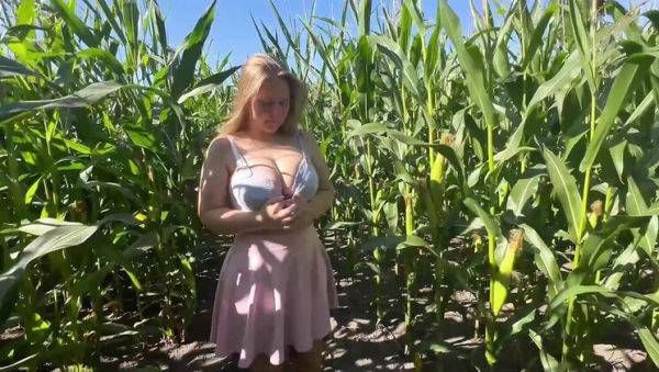 Maja Meer's Unallowed Anal Adventure in Cornfield - Sweet Teen with Big Natural Tits Gets Creampie - porntry.com - Germany on freevids.org