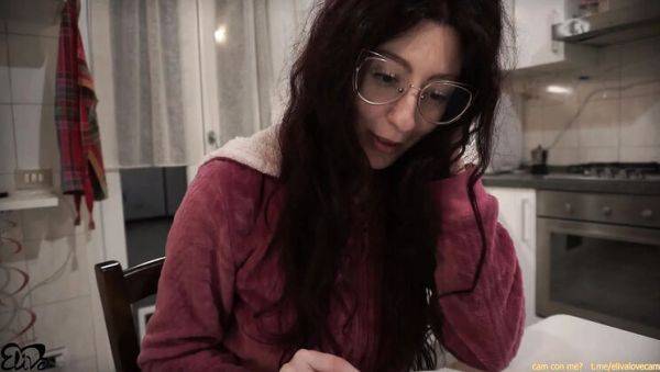 Italian Amateur Girlfriend ElivaLove Fucks in Bedroom with Rough Sex and Creampie Finish - xxxfiles.com - Italy on freevids.org