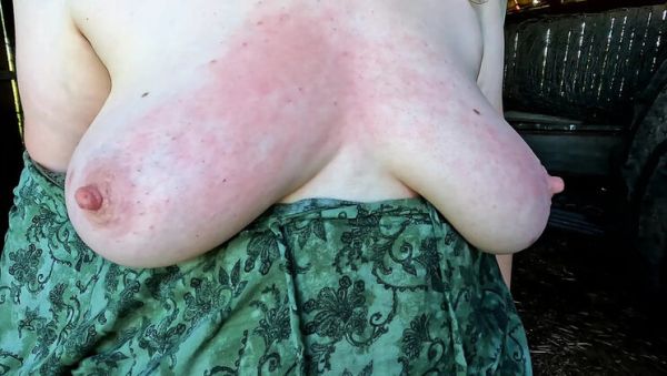 Bouncy Red Tits Outdoor Punishment - Public Shed BDSM & Flashing - porntry.com on freevids.org