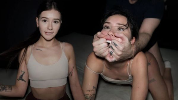 Threesome Doggy Style: Submissive Teen Gets Rough 2 on 1 Hardcore - porntry.com - Britain on freevids.org