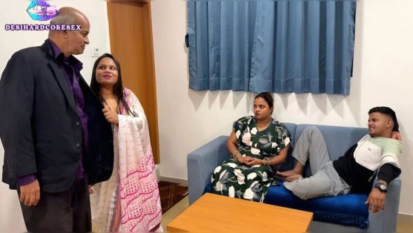 Indian Family Swap Foursome: Stepdad & Stepson with Desi Girls Aksha & MastiGirl750 in Hotel Sex - porntry.com - India on freevids.org