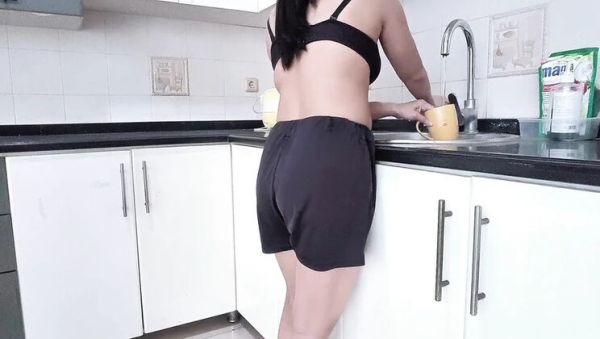 NadiaAlmer in Sexy Black Dress Prank Art – Hot Ebony Babe Fucks in Kitchen Cheating Video - xxxfiles.com - Indonesia on freevids.org
