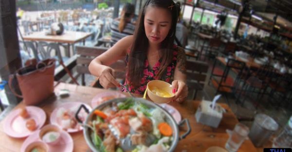 Asian babe in fishnets gives top-notch BJ while getting pounded from behind - alphaporno.com - Thailand on freevids.org