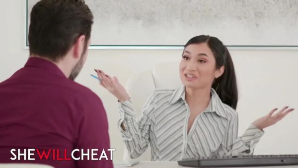 Avery Black In Petite Babe Enjoys Passionate Office Sex With Her New Customer - videohdzog.com on freevids.org