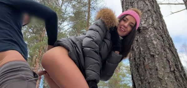 Real Sex in Winter Snowy Forest with Cum in Pussy - Creampie - inxxx.com on freevids.org