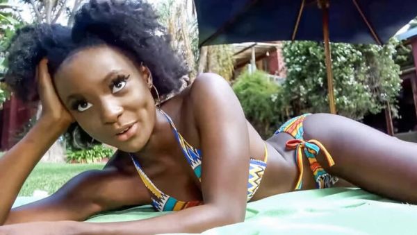 Cute Ebony Girl Sloppy Blowjob on Big White Dick Outside Then Hard Fuck - porntry.com - Britain on freevids.org