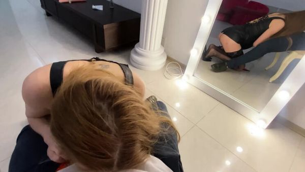 Slut on a Leash Gives Master a Deep Sloppy Blowjob - porntry.com on freevids.org