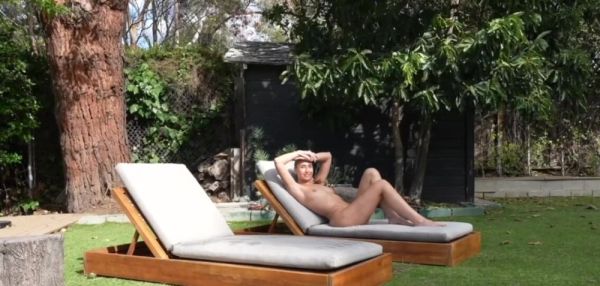 Super Slut Lily Phillips sunbathes NAKED in front of Step Brother - inxxx.com on freevids.org