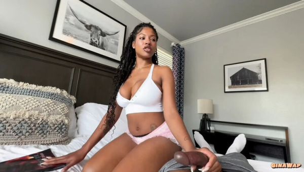 Gina Wap Big Tits Blowjob POV - Roommate's Girlfriend Sucks Hard Cock While Reading - veryfreeporn.com - Britain - Usa on freevids.org