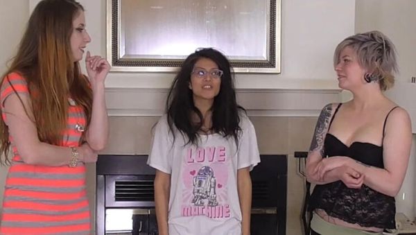 Belle Fatale Lesbian Threesome Game Bet - Lost Strip Round Gets Wedgie & Panties Removed - veryfreeporn.com - Britain on freevids.org