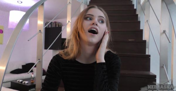 Teen Margarita's t*** titties bounce in HD as she strokes her wet slit on a couch - alphaporno.com on freevids.org