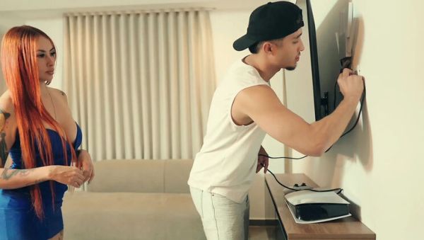 Big Tits Latina Redhead Gets Fucked Hard By Technician In Doggystyle - veryfreeporn.com - Venezuela - Spain - Colombia on freevids.org