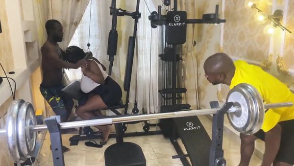 Big Ass Fitness Threesome - Gym BBC Doggy Style with Switcock - veryfreeporn.com - Britain - Nigeria on freevids.org