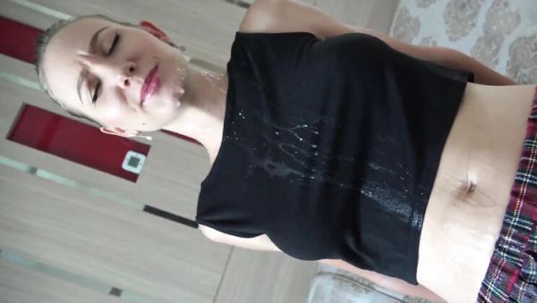 College Uniform Babe Angel The Dreamgirl Gets Facial Spray Blowjob POV - porntry.com - Britain on freevids.org