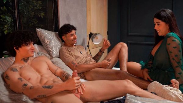 Stepmom Catches Stepson and Friend Jerking Off - Teaches Them a Hot Lesson with Blowjob and Threesome - xxxfiles.com - Spain - Colombia on freevids.org