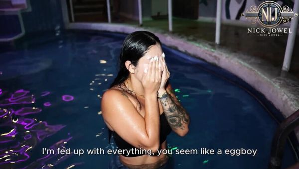 Big Ass Latina Stepbrother's Girlfriend Fuck - Surprise Pool Threesome with Salome Gil & NickJowel - veryfreeporn.com - Spain on freevids.org