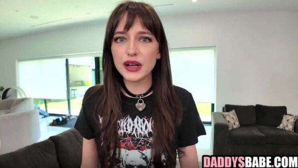 Stepdad Fucks Goth Stepdaughter Lana Smalls in Fishnets - POV Blowjob & Hardcore Sex - porntry.com on freevids.org