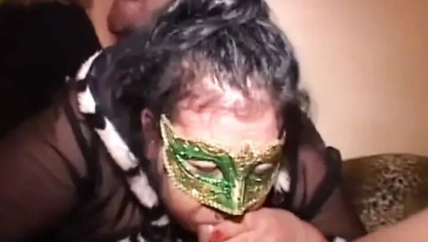 Fat Mature BBW Anal Orgy - Masked Brunette Takes Double Penetration & Cumshot - xxxfiles.com - Italy on freevids.org