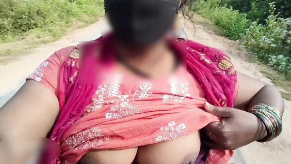 Indian teen with big natural tits rides bike nude in public place - risky outdoor show - porntry.com - India on freevids.org