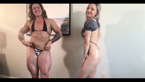 Big Tits Lora and Sexi Lexi Muscle Worship JOI - Flexing and Jerking Off Instructions - porntry.com - Britain - Usa on freevids.org