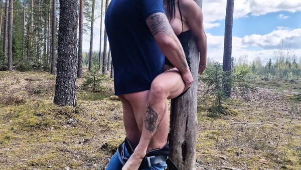 Handcuffed MILF Fucked Hard in Public Forest - Doggy Style & Cumshot - porntry.com - Britain on freevids.org