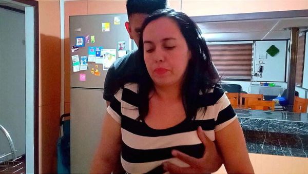 Step Son Friend Fucks Me Hard in Kitchen While Washing Dishes - Big Natural Tits Amateur Creampie - veryfreeporn.com on freevids.org