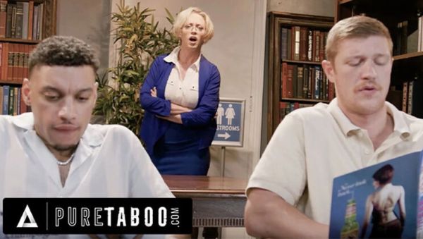 Caught Masturbating Librarian Dee Williams Fucks Hard in Public Library Threesome - xxxfiles.com on freevids.org