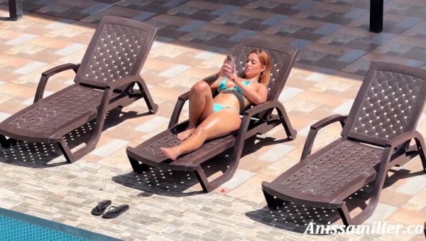 Step Mom Anissa Miller Catches Step Son Jerking Off While She Sunbathes - Big Tits Latina MILF Fucks Him Hard - veryfreeporn.com - Spain - Colombia on freevids.org
