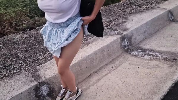 Slave Girl Street Punishment - No Panties Under Skirt Blowjob POV - xxxfiles.com on freevids.org
