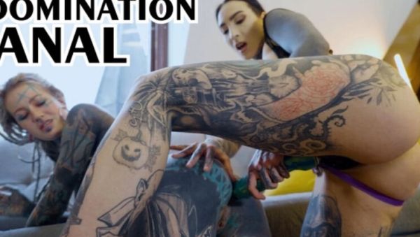 Anal Strap-On Fucking with Tattooed Burlesque Lesbians - Anuskatzz & Lily Lu Hardcore Gaping - porntry.com - Britain on freevids.org