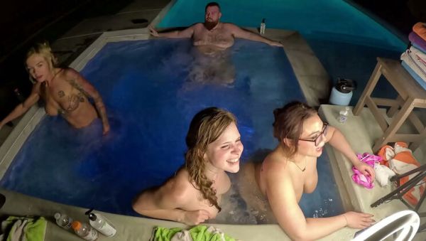 Blonde MILFs Scarlett Gushes, Scarlett Venom & Deliah Grace Have Hot Orgy in Pool - porntry.com on freevids.org