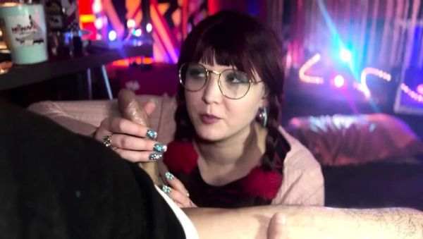 Amateur Teen Brunette with Glasses Gives Perfect Blowjob to Dad's Best Friend - Cum Swallow - veryfreeporn.com - Britain on freevids.org