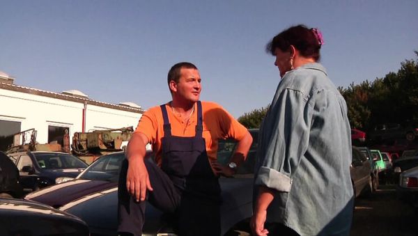 Car Junkyard Sex - Amateur German Staff & Customer Threesome Fuck with Big Tits Annette - porntry.com - Germany on freevids.org