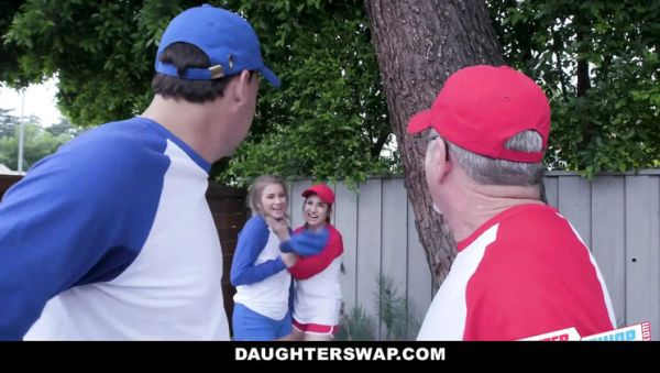Teen BFFs Get a Hot Softball Lesson from Dads - Young Cuties Share Big Cocks & Cum in Mouth - veryfreeporn.com - Britain on freevids.org