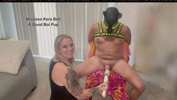 Mistress Kora Teases Locked Sissy with Hitachi Wand - Femdom Chastity Denial MILF - porntry.com - Britain on freevids.org