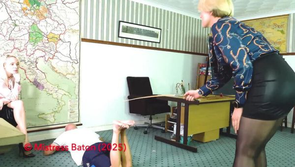 Two Blonde Teachers Punish Naughty College Boy with Foot Torture and Caning - porntry.com on freevids.org