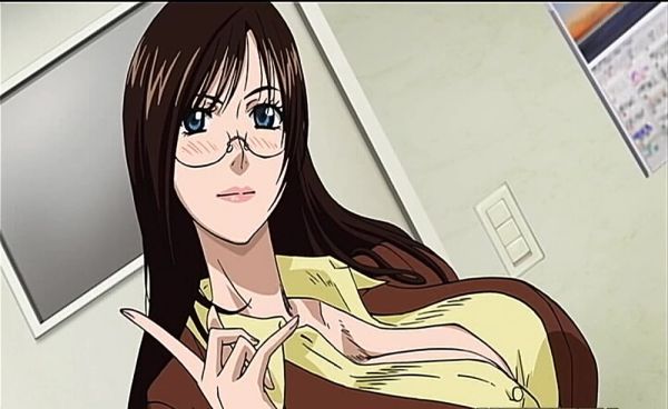 Brunette MILF with big tits and glasses in an office - alphaporno.com on freevids.org