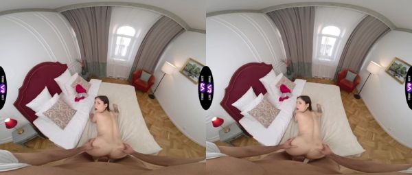 Teen Mandy Moon's seductive brown locks in VR as she gives a sloppy BJ - alphaporno.com on freevids.org
