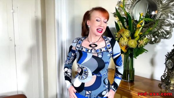 Horny MILF Red XXX Fingers Her Big Tits Alone at Home - xxxfiles.com - Britain on freevids.org