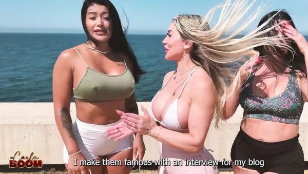 Big Tits Latina Blonde Fucks Stranger's Huge Cock - Rough Threesome With Spanish Women - veryfreeporn.com - Spain on freevids.org